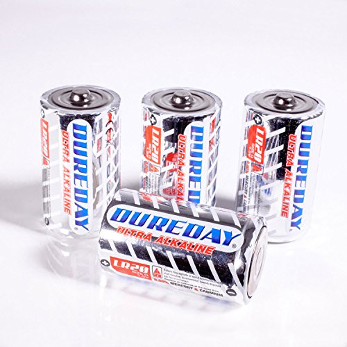 Lights4fun Pack of 4 Brighter D Size Ultra Alkaline Batteries