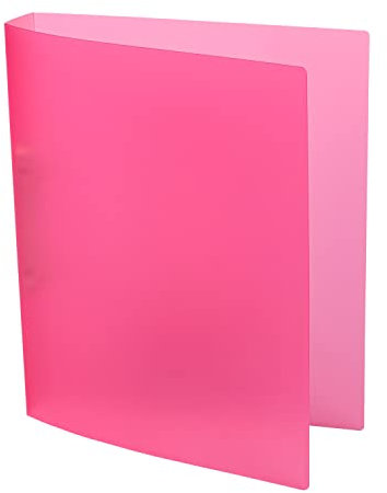 Idena 224367 - Ringbuch DIN A4, aus PP, 2 Ringe, 35 mm Rückenbreite, transluzent pink, 1 Stück