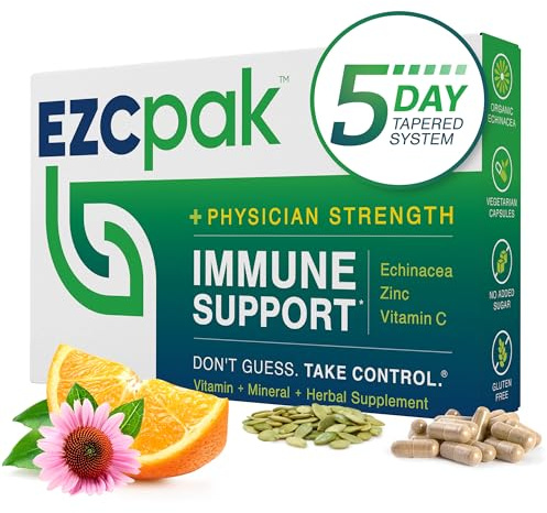 EZC Pak 5-Day Tapered Immune Support Booster - Vitamin Immune Support Supplement, Echinacea, Zinc Vitamin C, Vitamins for Immune System Support, Immune Boosters for Adults - Immune Support Vitamins