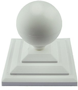 6 x Linic White Sphere Top Fence Finials + 3 Fence Post Caps. (GT0028). UK Made. Free UK Postage