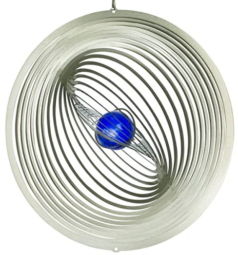 CIM Edelstahl Deko Windspiel - Strudel 300 - lichtreflektierend - Durchmesser: 30cm - inkl. Aufhängung und Glaskugel