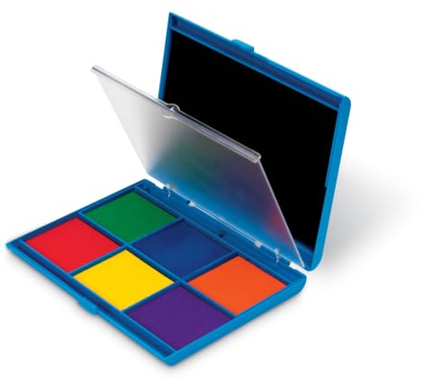 Learning Resources 7-Color Dual Stamp Pad - Washable Ink Pad for Kids, Ink Pads for Stamps, Stamp Pads for Classroom and Teachers