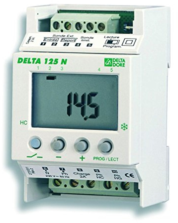 Delta Dore Régulateur modulaire sur tableau électrique Delta 125 N - Adapté pour plancher ou radiateur à accumulation – 6002004