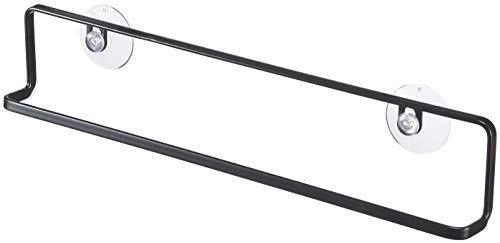 Yamazaki 6797 Tower Towel Hanger with Suction Cups, Black, Steel, 35.5 x 4 x 7 cm