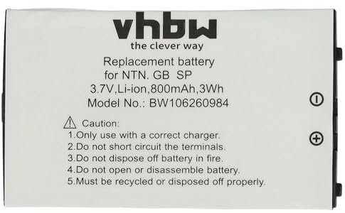 vhbw 1x batteria compatibile con Nintendo Gameboy Advance (GBA) Special SP AGS-001, AGS-003, AGS-101 sostituisce Nintendo SAM-SPRBP (800mAh, 3,7V, Li-Ion)