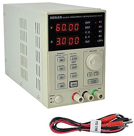 KORAD KA6003P - Fuente de alimentación Lineal Ajustable de precisión programable de 60 V, 3 A CC, Grado de Laboratorio regulado Digital