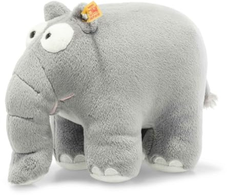 Steiff Kuscheltier Ottifant, Süßes Stofftier mit Kunststoffaugen, Kinder, Jungen & Mädchen, Plüschtier 20 cm, Hellgrau, 674006