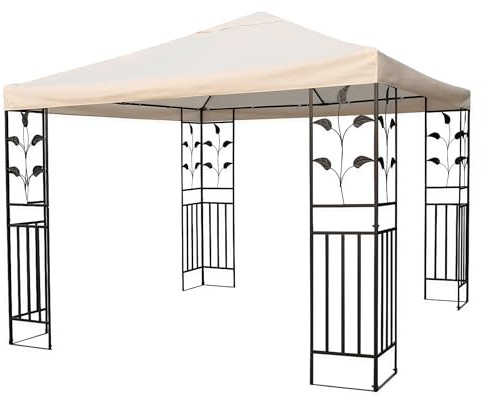 Toit de remplacement pour pavillon avec revêtement PVC (imperméable) – 3 x 3 mètres – 270 gr/m² polyester beige