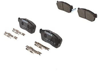 Bosch BP408 - Plaquettes de Frein Avant pour Voiture - Qualité Bosch - Réduction du Bruit et de la Poussière - Certifié ECE-R90 - Sans Cuivre - Jeu de 4 Plaquettes - Avec Accessoires
