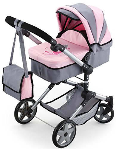 Bayer Design - Kombi Puppenwagen Neo Pro, grau/rosa, 18508