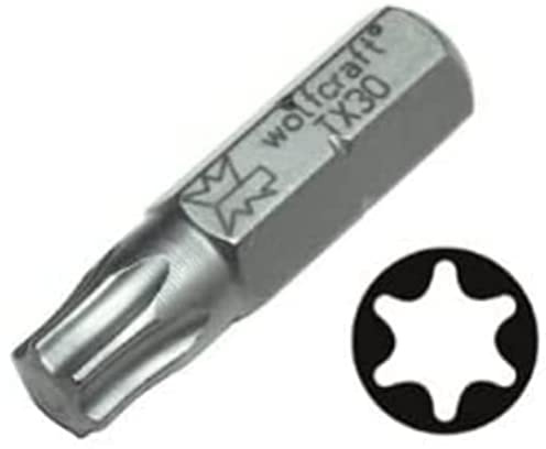 wolfcraft Set de puntas, TORX® (T 10–40), 7 piezas I 2447000 I 7 puntas Solid de distintos tamaños