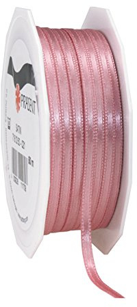 PRESÄSENT C.E. Pattberg Satin gammalrosa, 50 m satinband för inslagning av gåvor, 3 mm bred, presentband för dekoration och hantverk, dekorband, tillfälle