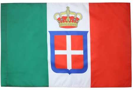 AZ FLAG Flagge Königreich Italien mit krönt 90x60 cm Hohlsaum | Für innen und außen italienische alt dekorative Flagge Regno d'Italia Corona doppelte Nähte und verstärkte Kanten