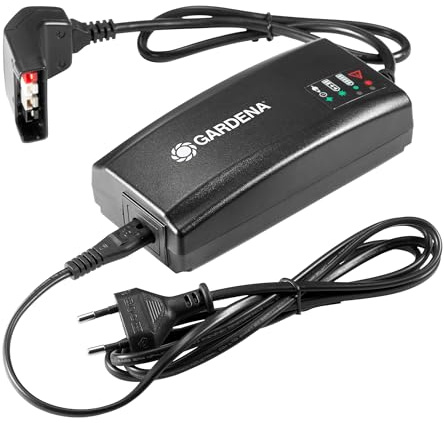 Gardena Schnell-Ladegerät QC40: Zubehör für 40 V Gardena Akkus wie BLi-40/100 oder BLi-40/160, lädt schneller als ein normales Ladegerät, LED Statusanzeige für den Akkustand (9845-20)