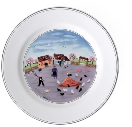 Villeroy & Boch – Design Naif Frühstücksteller Hühnerhof, Spülmaschinenfest, Mikrowellensicher, Teller Keramik, Essteller, Speiseteller, Geschirr, Premium Porzellan