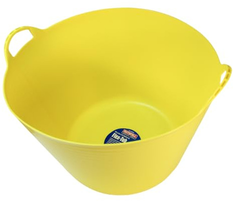 Faithfull Flex Tub – Multi-Purpose & Durable Flexible Bucket for Garden, DIY, Building & Farming - 60L (13gl), Yellow