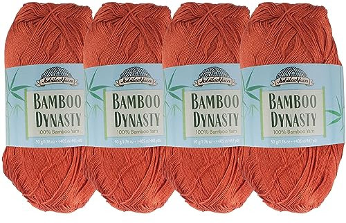 BambooMN 4 Garnknäuel – Rot Canyon Spitze 100% Viskose aus Bambus Garn, 50 g/Knäuel Stil B665