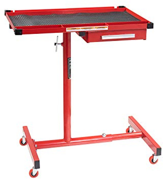 Sunex 8019 Heavy Duty Adjustable Work Table with Drawer, Red