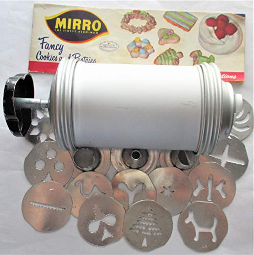 VINTAGE-Mirro Cooky [Cookie] and Pastry Press-Complete with press, 3 tips, 12 cookie designs and Original Recipe Booklet