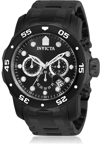 Invicta Men's 0076 Pro Diver Collection Chronograph Black Ion-Plated Stainless Steel Watch