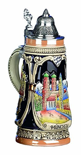 German Beer Stein Munich Stein 0.5 Liter tankard, Beer Mug KI 303 0,5L Muenchen