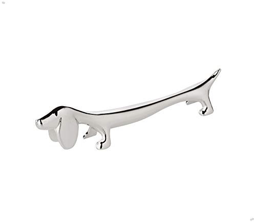 Edzard Set of 6 knife rest dog, length 3,5 in, silver plated, tarnish protected