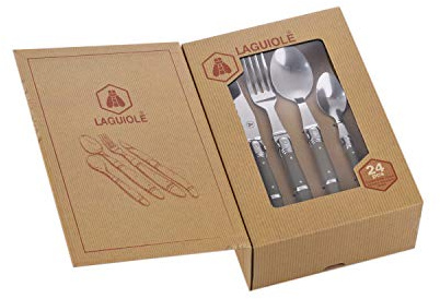 LAGUIOLE - Ménagère 24 pièces - acier inoxydable, Manche en ABS - gris taupe - Couteaux, Fourchettes, Cuillères - Acier inoxydable - Gris taupe