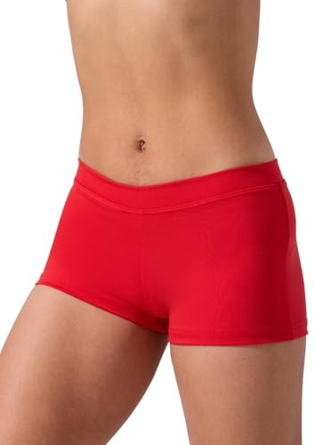 Capezio Women's Team Basic Boy Cut Low Rise Short, Red, Medium