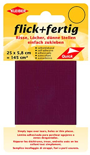 Kleiber flick und fertig, selbstklebender Flicken, Risse, Löcher, dünne Stellen einfach zukleben, Nylon zuschneidbar, dunkelrot (25 x 5,8 cm)