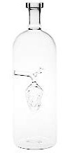Jarra Grande Klarglas con diseño original de uvas Botella de cristal transparente vidrio soplado cantidad de 0,7 l Altura aprox. 245 mm