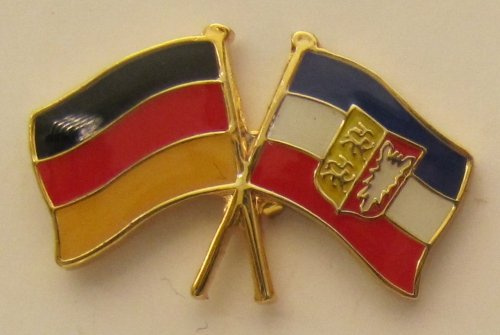 Schleswig Holstein/Deutschland Freundschafts Pin Anstecker Flagge Fahne Nationalflagge Doppelpin Flaggenpin Badge Button Flaggen Clip Anstecknadel