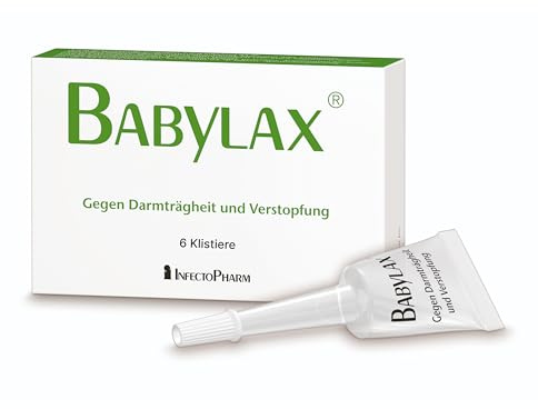 BABYLAX Klistiere, 6 Stk. – Abführmittel für Babys bei Verstopfungen | Rektallösung zur Stuhlgangregulierung & Verdauungshilfe | Miniklistiere, Rektallösung für Babys ab 29 Tagen & Kinder jeden Alters