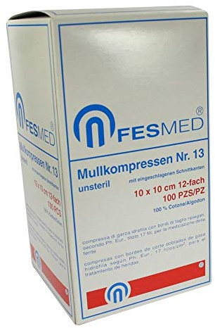MULLKOMPRESSEN ES 10x10 cm unsteril 12fach Gr.13 100 St