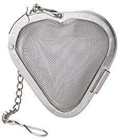 HIC Kitchen Tea Infuser, Heart-Shaped, 18/8 Stainless Steel Mesh, For Loose Leaf Tea and Mulling Spices