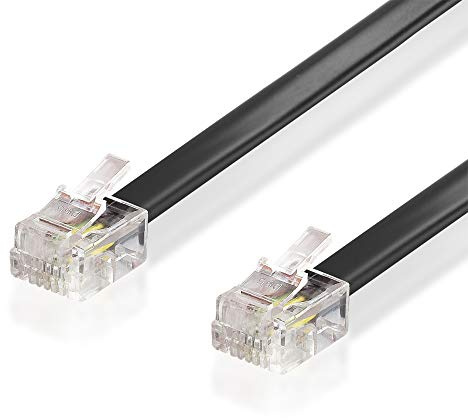 3 Meter Modular Telefon Kabel, RJ11 Stecker auf RJ11 Stecker, Schwarz