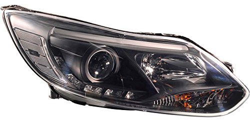 AutoStyle Satz Scheinwerfer TFL-Look passgenau | kompatibel mit Ford Focus III 2011- - Schwarz - inkl. Stellmotor