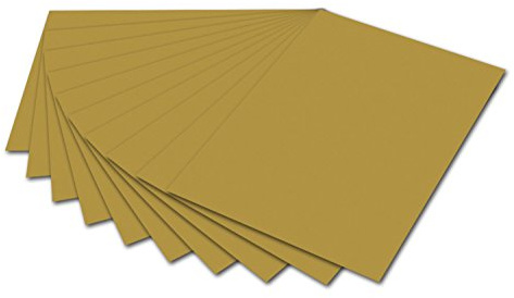 folia 6165 - Fotokarton Gold, 50 x 70 cm, 300 g/qm, 10 Bogen - zum Basteln und kreativen Gestalten von Karten, Fensterbildern und für Scrapbooking