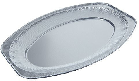 5 Servierplatten, Alu oval 54,5 cm x 36 cm gross