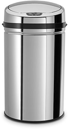 Echtwerk Poubelle avec capteur, poubelle électrique, détecteur de mouvement infrarouge, corps en acier inoxydable, capacité 30 litres, en inox