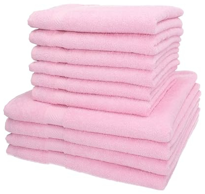 Betz Palermo Handtuch Set 10-teilig – 4 Duschtücher 70×140 cm & 6 Handtücher 50×100 cm, 100% Baumwolle 360 g/m², weich & saugstark, Oeko-TEX® Farbe rosé