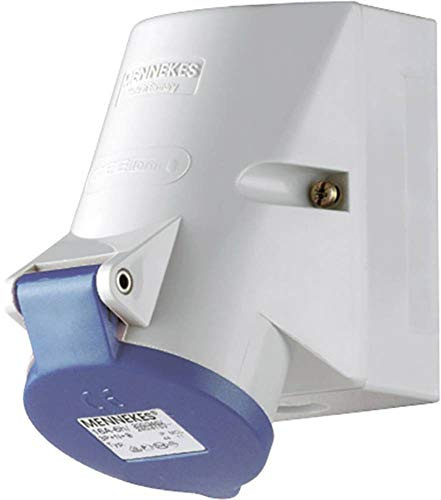 Mennekes (Unternehmen) 1720 interne beheben Wand montiert Sockel mit Twin Kontakt, IP 44 Schutz, 6 Stunden Earth Position, 3 pol, 16 A, 230 V, blau