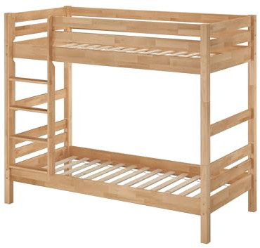 Erst-Holz®Etagenbett 90 x 200 Buche Massiv mit Rollrosten