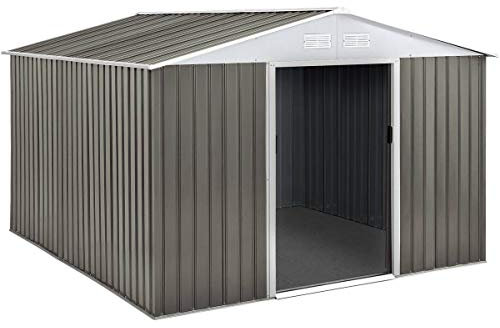 Habitat et Jardin Abri de Métal Dallas, 8.84m² 1299_78622 Taupe/Blanc