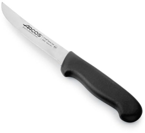 Arcos Ausbeinmesser mit Nitrum Edelstahlklinge 160 mm - Professionelles Fleischermesser zum Schneiden von Knochen und Fleisch - Ergonomischer Griff aus Polypropylen, Schwarz, Serie 2900