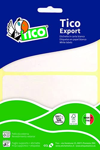 TICO 947905 10 Blatt Klebeetikette, weiß