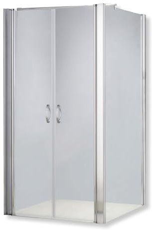 BIJON Duschkabine 120x100 Eckdusche Pendeltür, Klarglas 6mm ESG, Duschabtrennung, Dusche, Duschwand, Duschglaswand, Duschtür Nano - Größe: 120 x 100 cm, Höhe: 195 cm