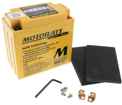 MOTOBATT Batterie 12 V 11 Ah (MB9U) [wartungsfrei & versiegelt] kompatibel für Cagiva Mito 525 SP N300AB 2007-2007