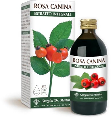 Dr Giorgini Integratore Alimentare, Rosa Canina Estratto Integrale con Vitamina C, Liquido Analcoolico 200 ml