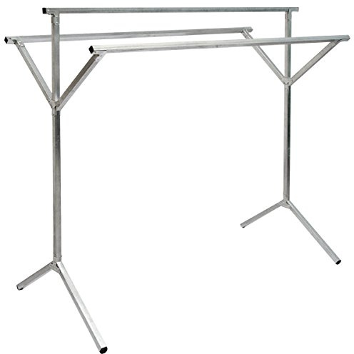 EYEPOWER klappbarer Kleiderständer 3 Aufhängestangen Garderobenständer Wäscheständer 150cm lang Mehrzweckstand 100% Metall Silber