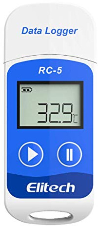 Elitech RC-5 Temperatur Datenlogger Mini USB Temp Rekorder Interner Sensor PDF-Berichte Hohe Genauigkeit Temperatur Data Logger 32000 Punkte Record Wasserdicht nach IP67 für Lager Labor